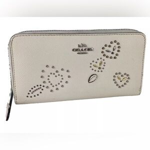 Coach Heart Bandana Rivets wallet Crossgrain leather
